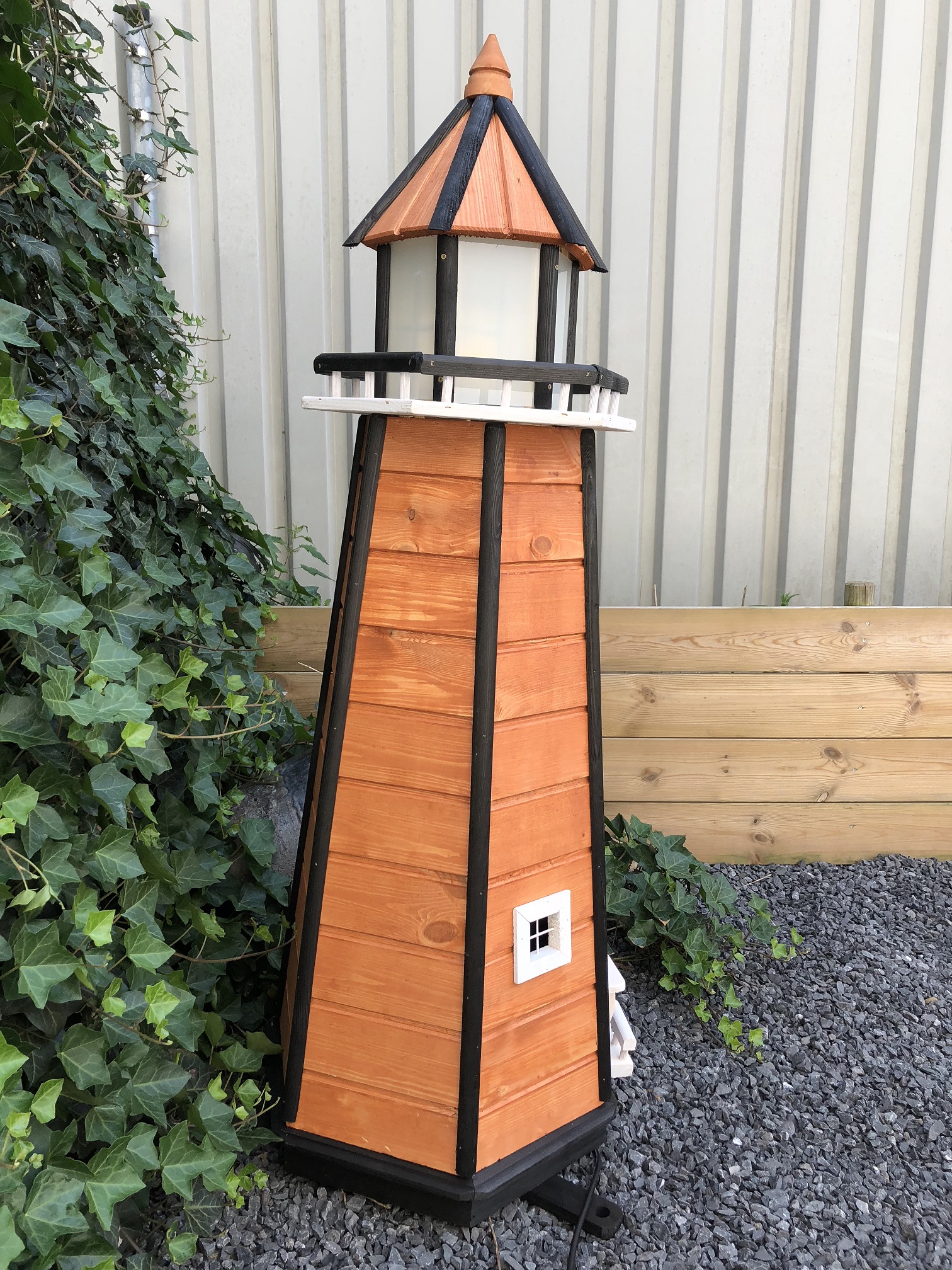 Mooie grote XXL houten vuurtoren met verlichting, prachtig