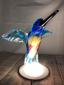 Eisvogel ganz aus Glas, wunderschön