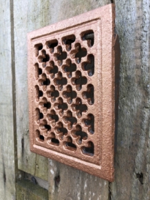 1 hot air/ventilation grille for fireplace, rectangular, cast iron color-bronze-copper