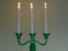 Candlestick - Green - 35 cm - Glass