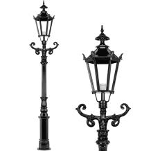 Outdoor lamp, lantern Amsterdam with ceramic fitting and glass, cast aluminum, 225 cm.