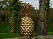 Decorative Pineapple XL - Polystone - Gold coloured