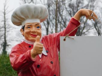 Statue Chef with Plate - 75 cm - Polystone