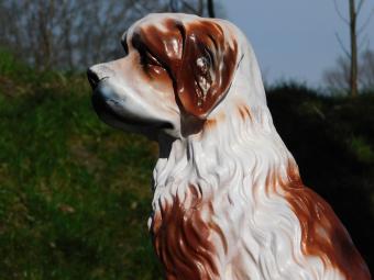 Statue Dog - 76 cm -Polystone - in Colour