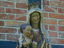 Beeld Moeder Maria met Jezus XL - 130 cm - Oud Polystone