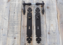 Set of door hardware for room doors - antique iron brown- BB72