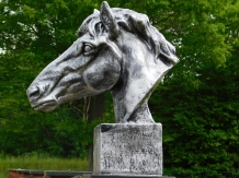 Groot paardenhoofd - zilvergrijs - polystone