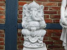 Statue Ganesha 1 - der Gott der Weisheit, des Wohlstandes und des Glücks - Massivstein