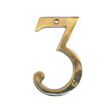 House number 3 - Brass - Glossy