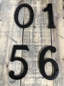 Hausnummern 0 bis 9 - Schwarz - Eisen