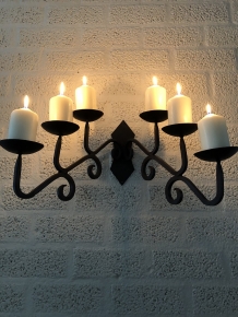 Beautiful wrought iron wall sconce 6 dishes, very beautiful!!