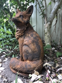 Fuchs, Steinskulptur, Fuchs Tierfiguren, Fuchs Gartenfiguren, Steinoxid