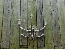 Large coat rack with a total of 10 hooks, 5 adjustable coat racks - aluminium nickel plated