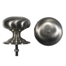 Knob with fixed rosette - 38 mm - Polished Iron