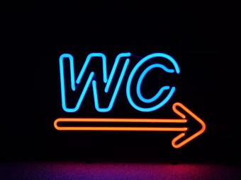 Neon --> WC - 50 cm - Blue with Red