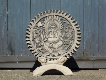 Ornament Ganesha - vol steen - grijs met zwart