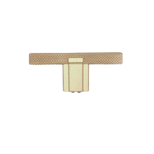 T-button - Matt Brass - Ribbed