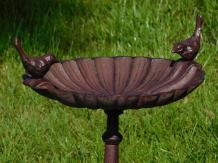 Standing Bird Bath with Birds | Cast iron | for Summer and Winter