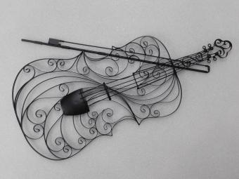 Wall ornament Violin - 85 cm - Black