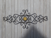 Wall ornament Vida - window grille - black and gold - wrought iron