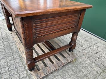 Beautiful used nostalgic antique oak desk, substantial in size.