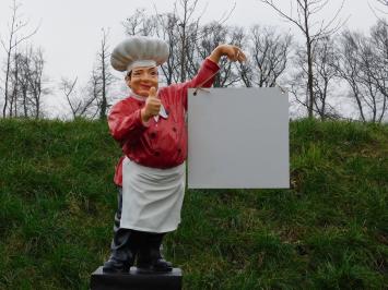 Statue Chef with Plate - 75 cm - Polystone