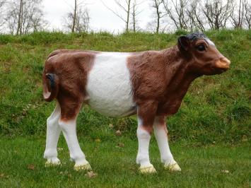 Statue Calf - 105 cm - Brown White - Polystone 