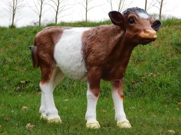 Statue Calf - 105 cm - Brown White - Polystone 