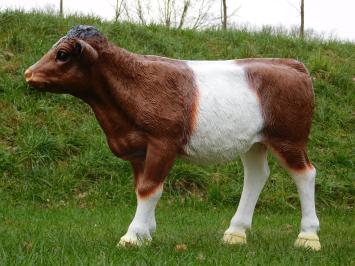 Statue Calf - 105 cm - Brown White - Polystone 