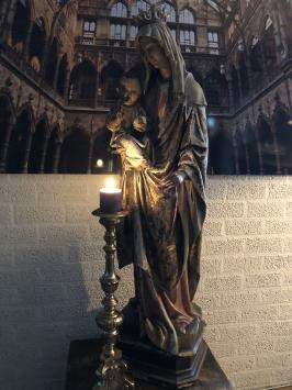 Beeld Moeder Maria met Jezus XL - 130 cm - Oud Polystone