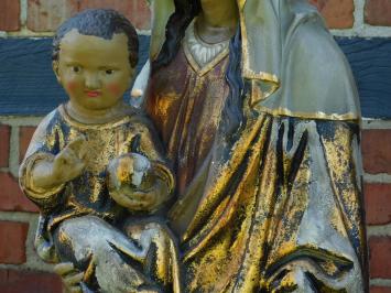 Statue Mutter Maria mit Jesus XL - 130 cm - Alt Polystone