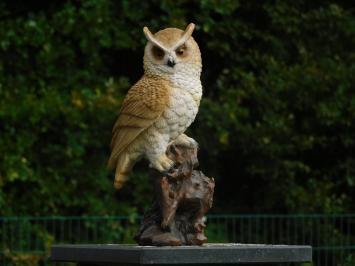 Owl on Stump - 35 cm - Polystone - Detailed