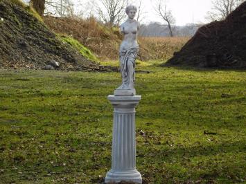 Statue Frau auf Sockel - 143 cm - Stein