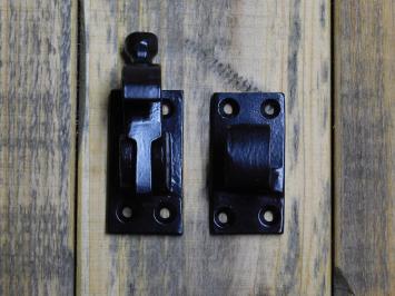 Door holdback - Black - Cast iron - Incl. screws