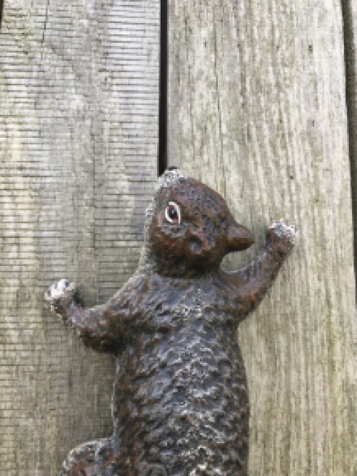 A climbing squirrel, coat rack-made of cast iron, wall decoration