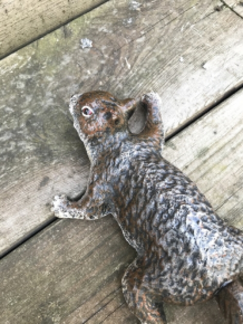 A climbing squirrel, coat rack-made of cast iron, wall decoration