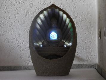 Zimmerbrunnen mit Buddha und bunter LED-Lampe - 58 cm hoch