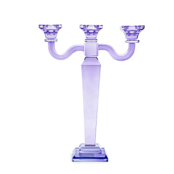 Candlestick - Lilac - 35 cm - Glass