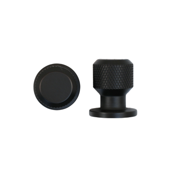 Knob Ribbed - 25 mm - Black