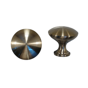 Knob round - 30mm - stainless steel look