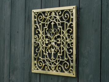 Air grille / Wall sign - Square - Gold bronze - Cast iron