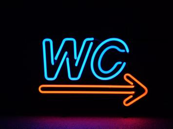 Neon --> WC - 50 cm - Blue with Red