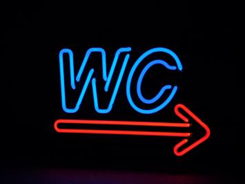 Neon --> WC - 50 cm - Blue with Red