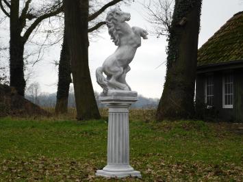 Horse on pedestal - 150 cm - Stone