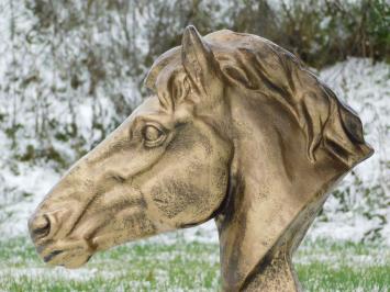 One-off: XL Polystone Horse Head - Gold coloured 