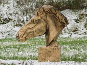 One-off: XL Polystone Horse Head - Gold coloured 