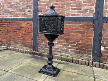 Beautiful standing heavy black cast iron mailbox, rock solid!!