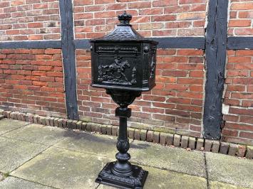 Beautiful standing heavy black cast iron mailbox, rock solid!!