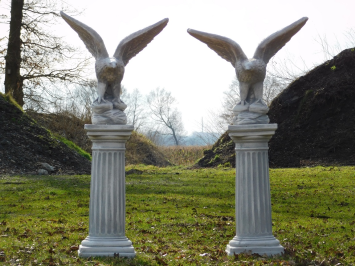 Set of 2 Eagles on Pedestal - 130 cm - Stone