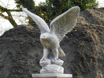 Set of 2 Eagles on Pedestal - 130 cm - Stone